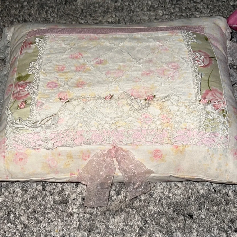 Handmade Roses Pillow